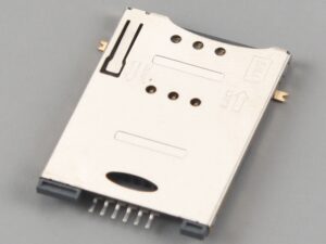 SIM Card Connector,PUSH PUSH,6P,H1.85mm,with Post and out Post