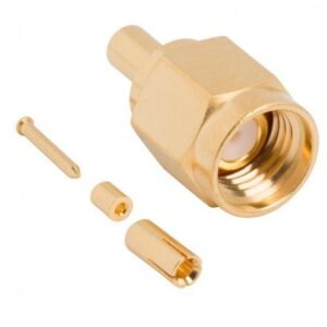 RF Connector SMA Straight Crimp Plug 1.13 mm Micro-cable (Plug, Male,50Ω) Amphenol 901-10107