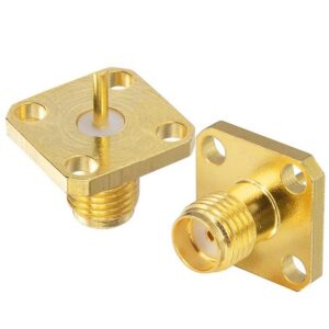 4-Hole Flange Panel Mount SMA Connector (Jack,Female,50Ω) L14.8mm