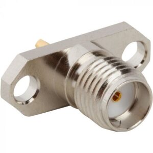 2-Hole Flange Panel Mount SMA Connector Straight (Jack,Female,50Ω)  L14.8mm